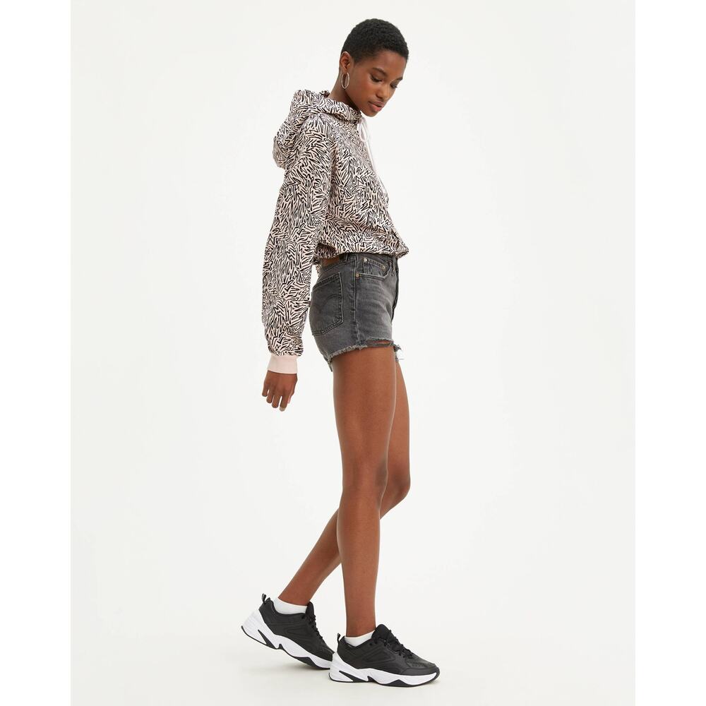 Levi's 501 Original Shorts Black Distressed High Rise - Picture 7 of 7